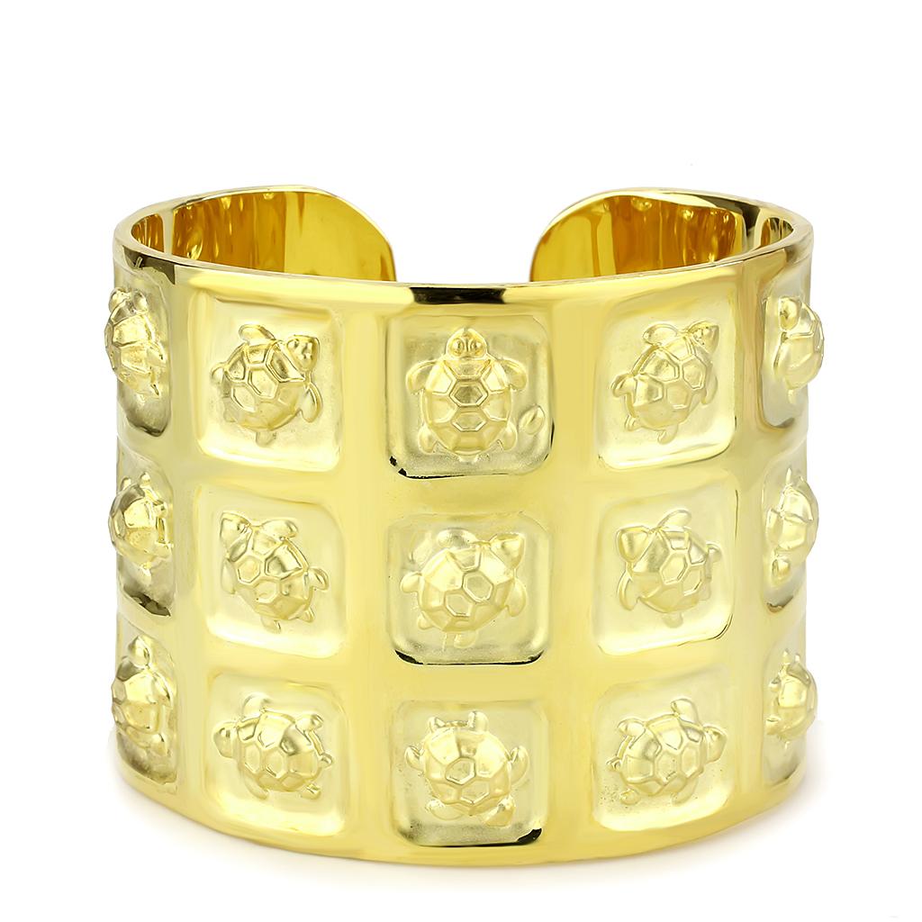 MALO4297 - Matte Gold & Gold Brass Bangle with No Stone