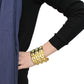 MALO4297 - Matte Gold & Gold Brass Bangle with No Stone