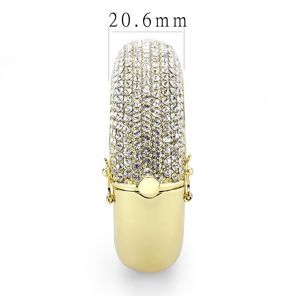 MALO4301 - Flash Gold Brass Bangle with Top Grade Crystal  in Clear