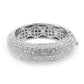 MALO4302 - Rhodium Brass Bangle with Top Grade Crystal  in Clear