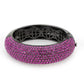 MALO4303 - TIN Cobalt Black Brass Bangle with Top Grade Crystal  in Fuchsia