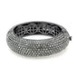 MALO4304 - TIN Cobalt Black Brass Bangle with Top Grade Crystal  in Black Diamond