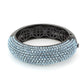 MALO4305 - TIN Cobalt Black Brass Bangle with Top Grade Crystal  in Sea Blue