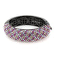 MALO4306 - TIN Cobalt Black Brass Bangle with Top Grade Crystal  in Multi Color
