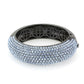 MALO4307 - TIN Cobalt Black Brass Bangle with Top Grade Crystal  in Aquamarine