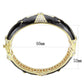 MALO4309 - Gold Brass Bangle with Top Grade Crystal  in Clear