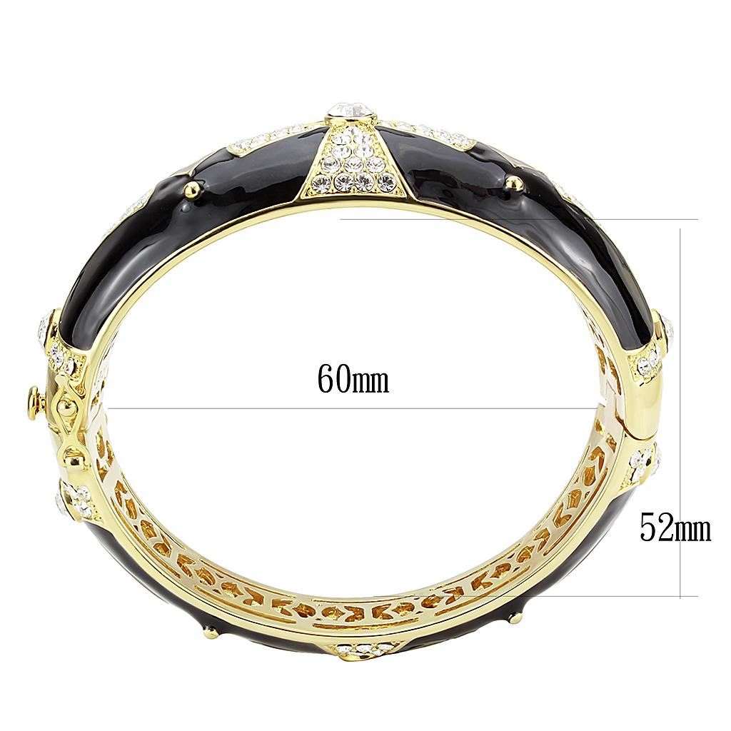 MALO4309 - Gold Brass Bangle with Top Grade Crystal  in Clear