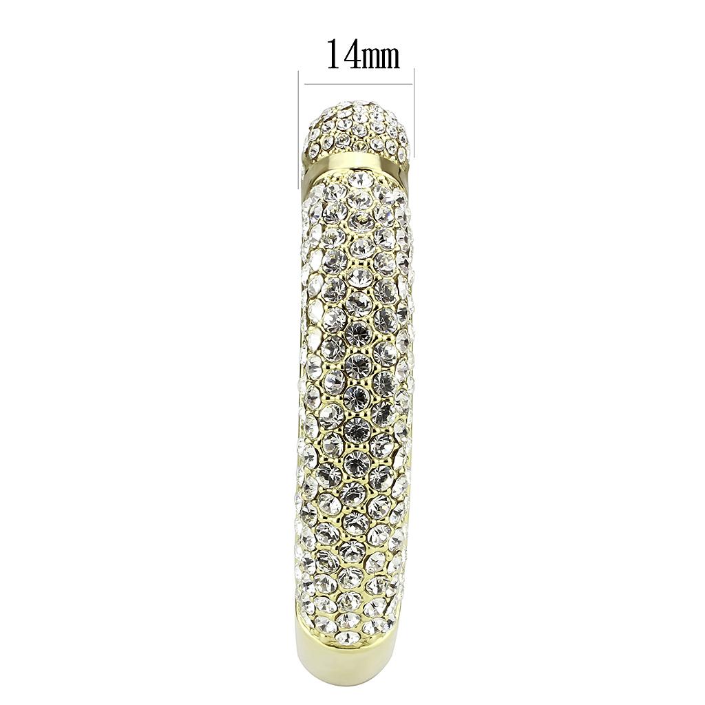 MALO4311 - Flash Gold Brass Bangle with Top Grade Crystal  in Clear