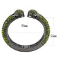 MALO4314 - TIN Cobalt Black Brass Bangle with Top Grade Crystal  in Peridot