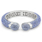 MALO4315 - Rhodium Brass Bangle with Top Grade Crystal  in Light Sapphire