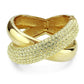 MALO4321 - Gold Brass Bangle with Top Grade Crystal  in Citrine Yellow