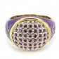 MALO4326 - Gold Brass Bangle with Top Grade Crystal  in Amethyst