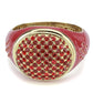 MALO4327 - Gold Brass Bangle with Synthetic Synthetic Glass in Red Series