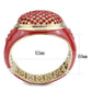 MALO4327 - Gold Brass Bangle with Synthetic Synthetic Glass in Red Series