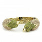 MALO4331 - Gold Brass Bangle with Top Grade Crystal  in Multi Color