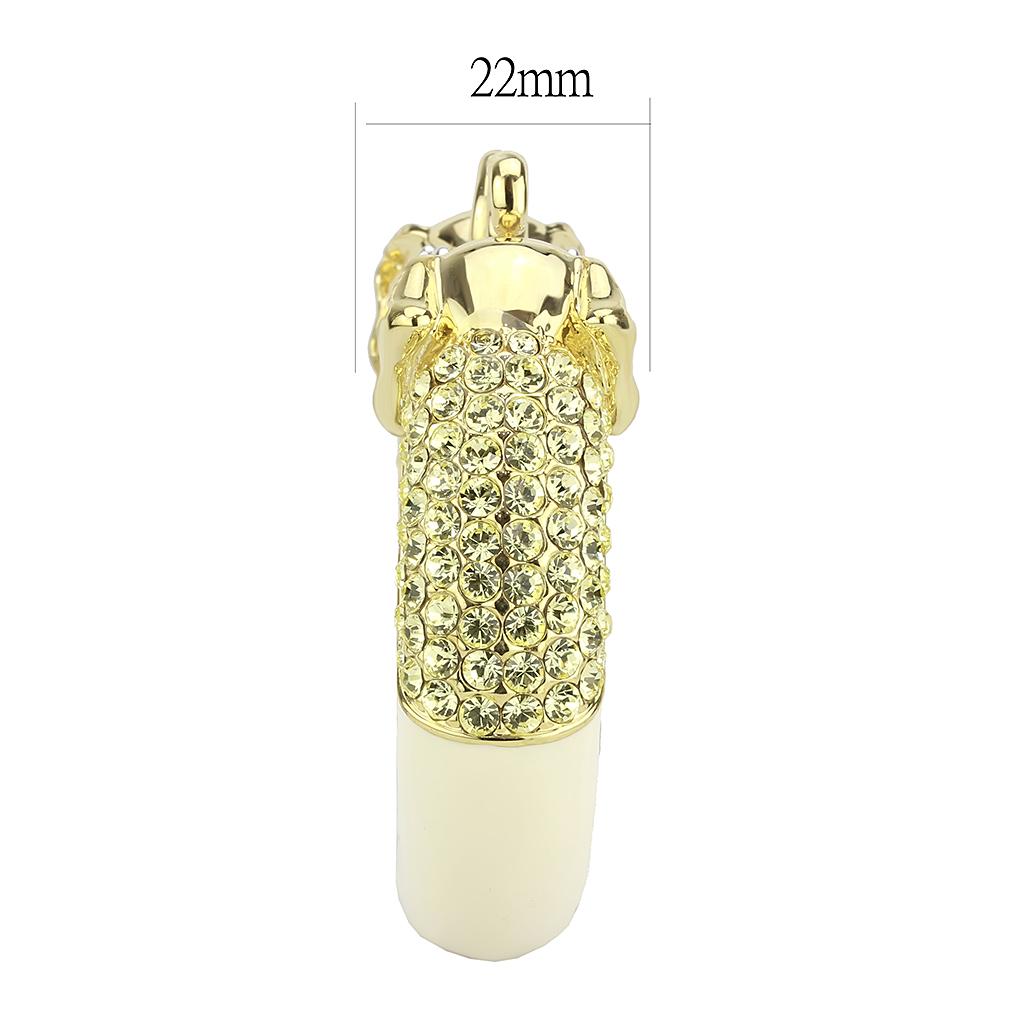 MALO4334 - Gold+Rhodium Brass Bangle with Top Grade Crystal  in Citrine Yellow