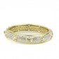 MALO4339 - Gold Brass Bangle with Top Grade Crystal  in Clear