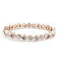 MALO4343 - Rose Gold Brass Bangle with AAA Grade CZ  in Amethyst