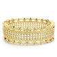 MALO4345 - Gold Brass Bangle with Top Grade Crystal  in Clear