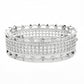 MALO4346 - Rhodium Brass Bangle with Top Grade Crystal  in Clear