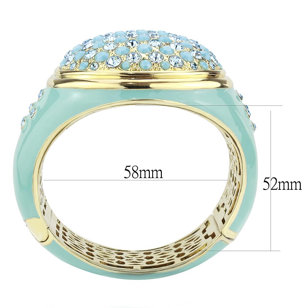 MALO4350 - Gold Brass Bangle with Top Grade Crystal  in Multi Color