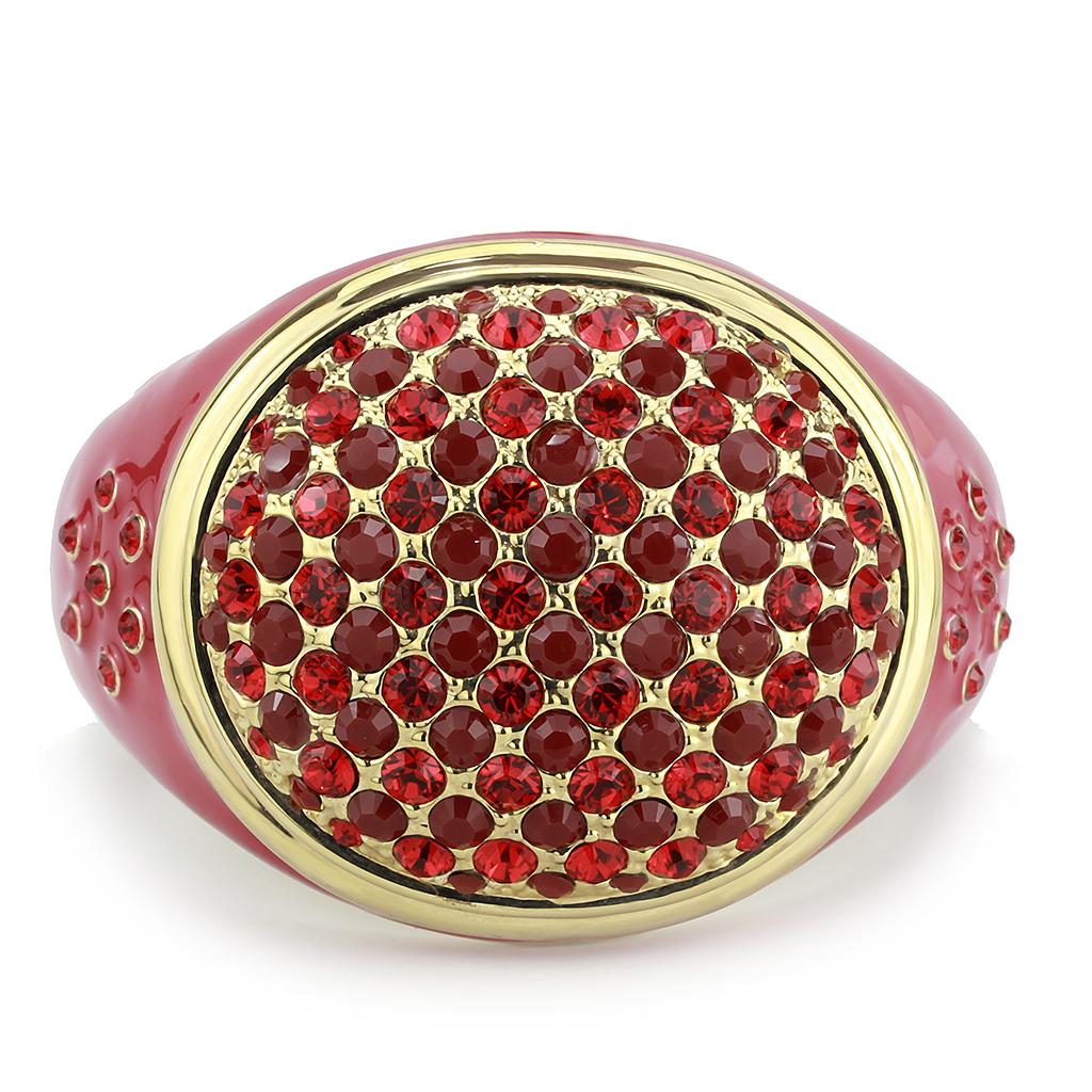 MALO4351 - Gold Brass Bangle with Top Grade Crystal  in Multi Color