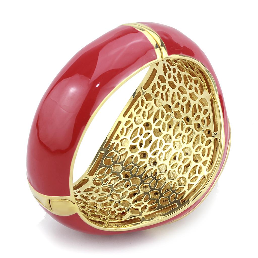 MALO4351 - Gold Brass Bangle with Top Grade Crystal  in Multi Color