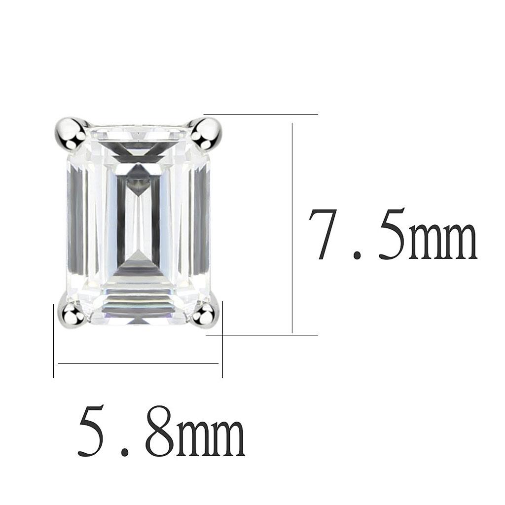 MALO4633 - Rhodium Brass Earrings with Cubic  in Clear