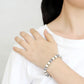 MALO4652 - Antique Silver White Metal Bracelet with Synthetic Pearl in Sea Blue