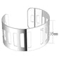 MALO4658 - Matte Rhodium & Rhodium Stainless Steel Bangle with No Stone