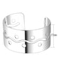 MALO4660 - Matte Rhodium & Rhodium Stainless Steel Bangle with No Stone