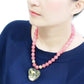 MALO4662 - Antique Copper White Metal Necklace with Synthetic Synthetic Glass in Light Peach