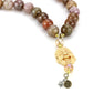 MALO4663 - Antique Copper Brass Necklace with Semi-Precious Agate in Multi Color