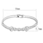 MALO4664 Rhodium White Metal Bangle with Top Grade Crystal in Clear