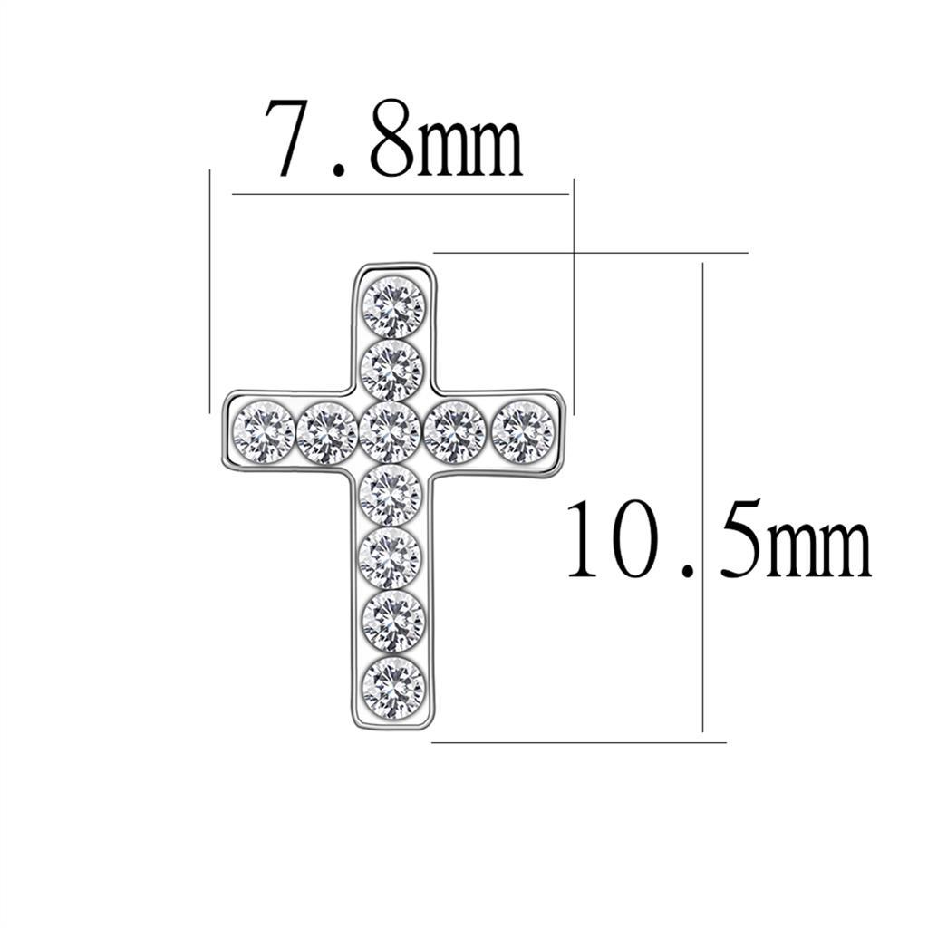MALO4665 - Silver+ e-coating Brass Earrings with Top Grade Crystal  in Clear