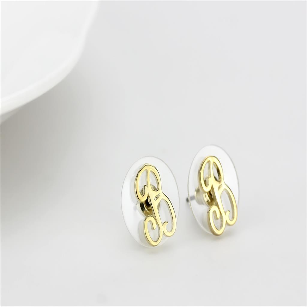 MALO4669 - Flash Gold Brass Earrings with No Stone