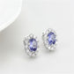 MALO4674 - Rhodium Brass Earrings with Synthetic Synthetic Glass in Tanzanite