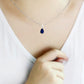 MALO4683 - Rhodium Brass Chain Pendant with Synthetic  in Montana