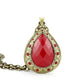 MALO4686 - Antique Copper Brass Chain Pendant with Synthetic Synthetic Stone in Red Series