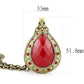 MALO4686 - Antique Copper Brass Chain Pendant with Synthetic Synthetic Stone in Red Series