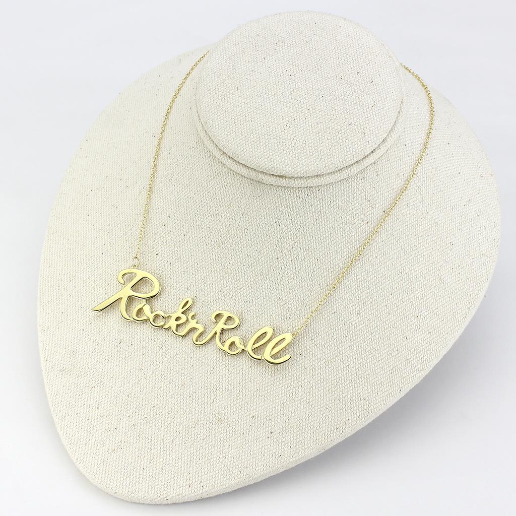 MALO4689 - Flash Gold Brass Necklace with No Stone