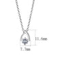 MALO4692 - Silver+ e-coating Brass Chain Pendant with AAA Grade CZ  in Clear