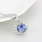 MALO4697 - Rhodium Brass Chain Pendant with Synthetic Synthetic Glass in Tanzanite