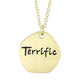 MALO4698 - Gold & Brush Brass Chain Pendant with Top Grade Crystal  in Clear