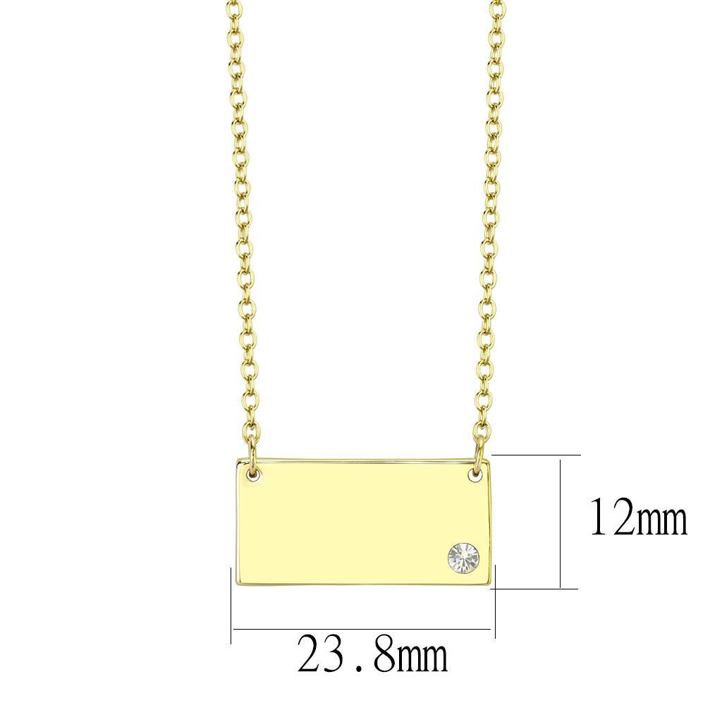 MALO4700 - Flash Gold Brass Necklace with Top Grade Crystal  in Clear