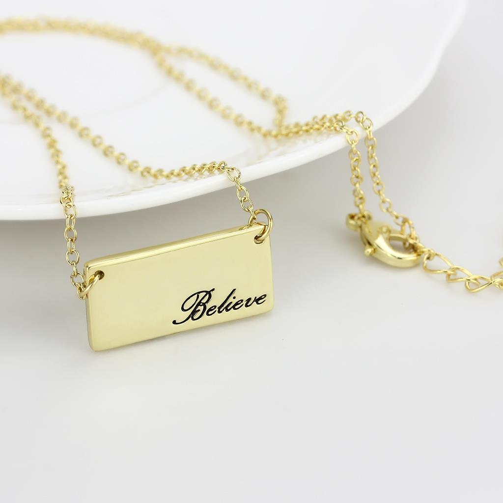 MALO4700 - Flash Gold Brass Necklace with Top Grade Crystal  in Clear