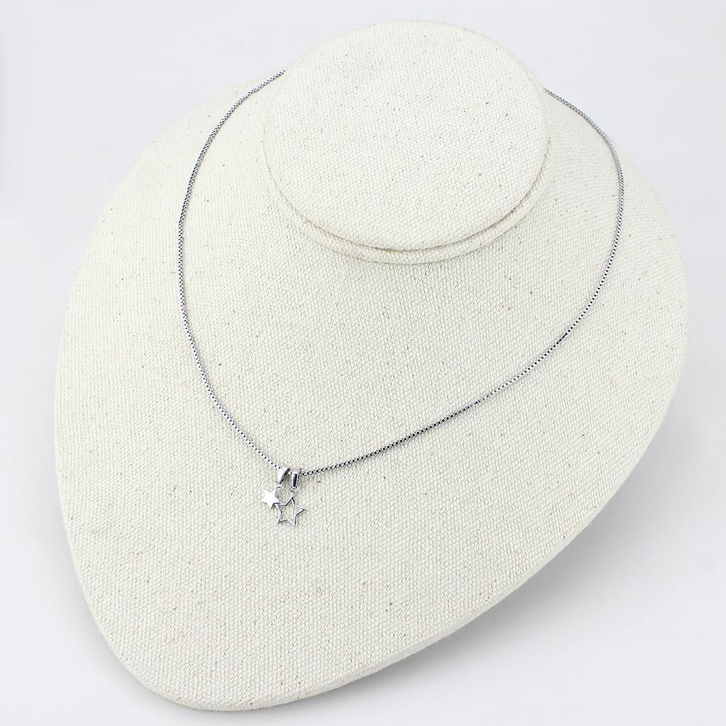 MALO4701 - IP rhodium (PVD) Brass Chain Pendant with No Stone