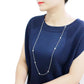 MALO4704 - Rhodium Brass Necklace with AAA Grade CZ  in Clear