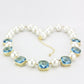 MALO4706 - Gold Brass Necklace with Synthetic Synthetic Glass in Sea Blue