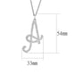 MALO4707 - Silver Brass Chain Pendant with Top Grade Crystal  in Clear